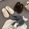Autumn Design Women's Mules Slippers Platform Flats Outdoor Slides Fashion Slip On Woolen Fabric Shoes