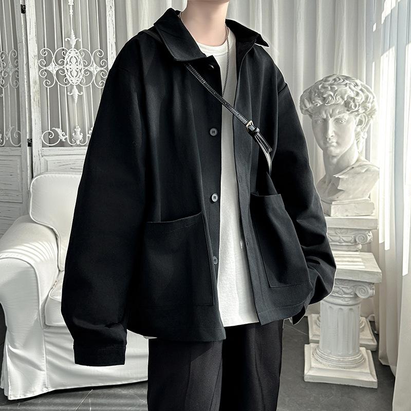 Men's High-end Ruffian Handsome Coat Men's Spring and Autumn Niche Design Loose Spring Jacket Top