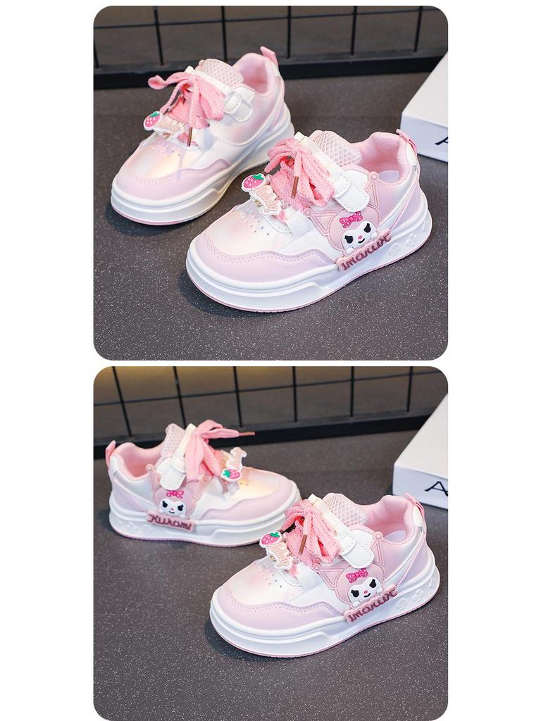 2025 Spring/Autumn Breathable Cartoon Skate Shoes for Girls - Comfortable & Cute Casual Children's Sports Footwear