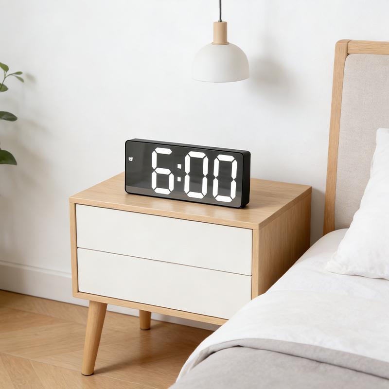 Led Mini Mirror Alarm Clock Electronic Digital Alarm Clock Digital Table Clock Room Desk Decorating Smart Small Tools Home