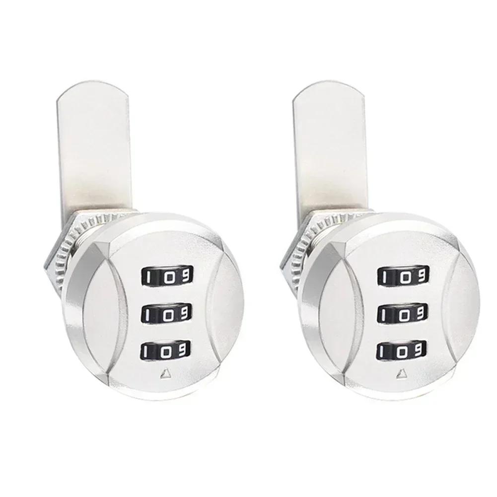 Zinc Alloy 3 Digit Combination Cam Lock Password Lock for Cabinets Drawers Mailboxes Toolboxes Adjustable Thread Length