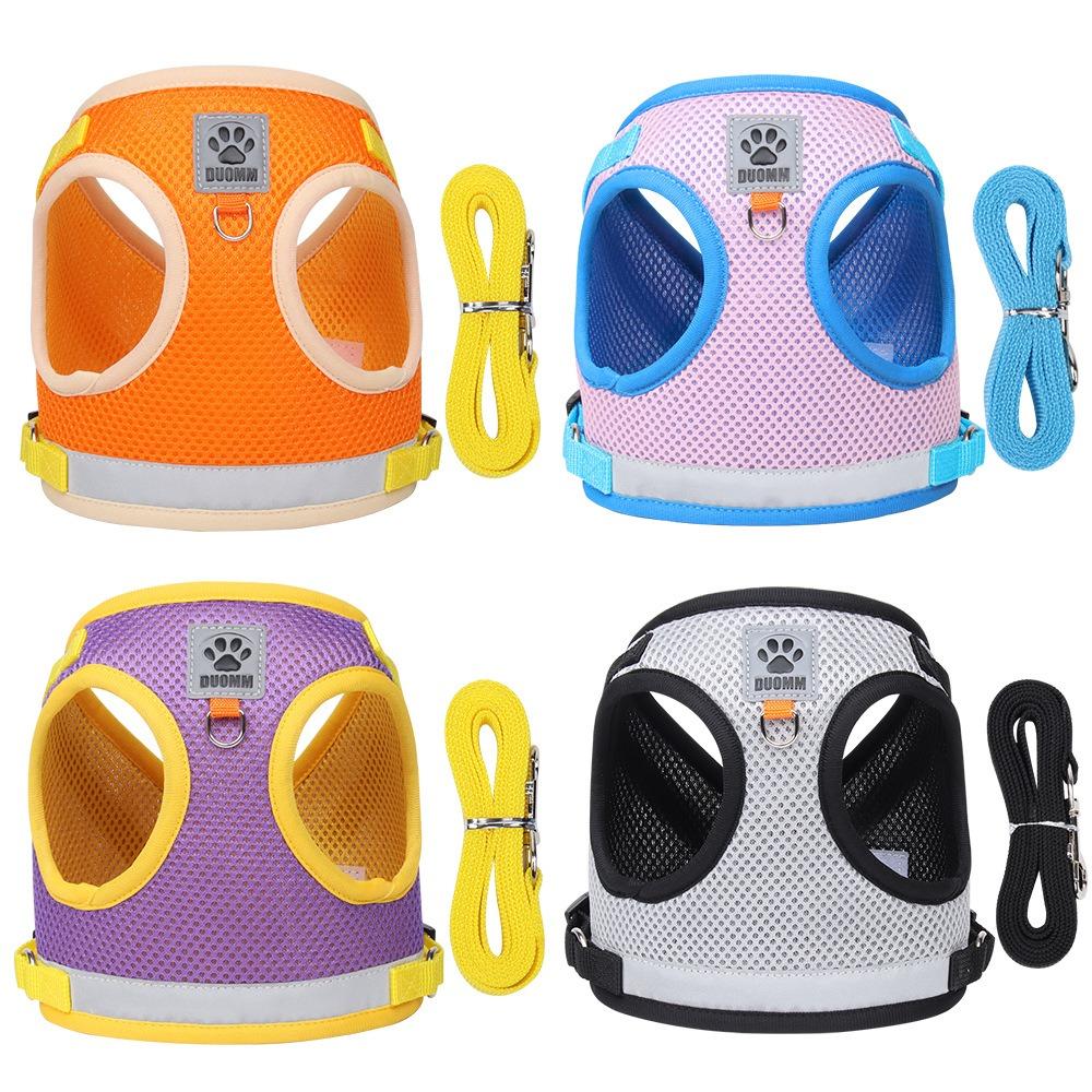 Pet Chest Back Breathable and Comfortable Color Matching Cat Chest Back Traction Walking Dog Dog Lead Puppy Vest Type