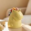 Novelty Dinosaur Ceramic Fruit Fork Holder with 6 Picks for Daily Dessert Snack Serving Home Kitchen Dining Table Decor