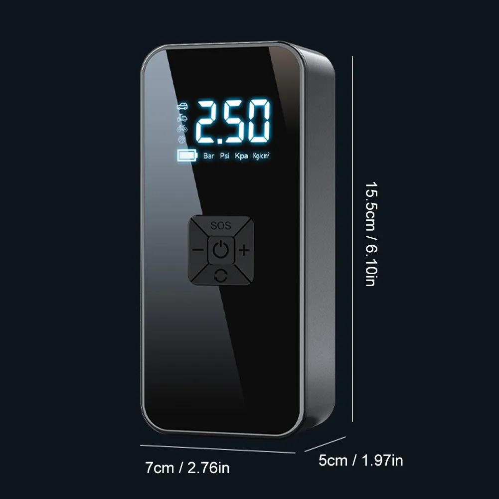 Drahtloser Auto-Luftkompressor, tragbare elektrische Auto-Luftpumpe, Handheld-Dual-Screen-Digitalanzeige, Autoreifenpumpe