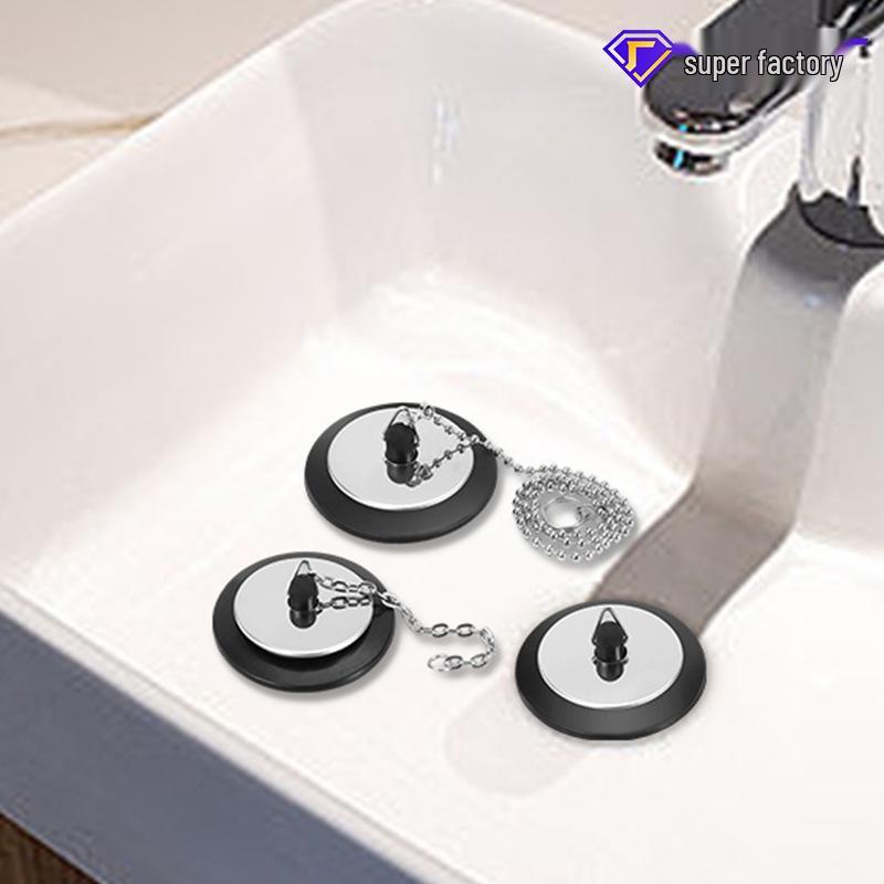 Geruchsdichter Badewannen- und Waschbeckenstöpsel - Korrosionsbeständig, Nicht verformbarer Abflussverschluss mit Kette