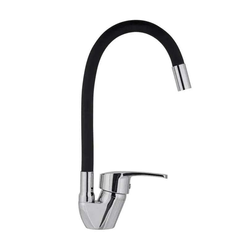 360° Rotating Flexible Hose Tap Silicone Tube Kitchen Faucet Single Handle Sink Hot and Cold Water Mixer Tap Deck Mounted