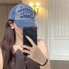 Adjustable Women Baseball Cap Sunscreen Men's Sports Cap Summer Letter Washed Denim Cap  Unisex
