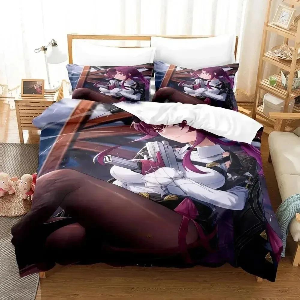 Anime Honkai Star Rail Bedding Set Duvet Cover Bed Set Quilt Cover Pillowcase Comforter king Queen Size Boys Adult Bedding Set