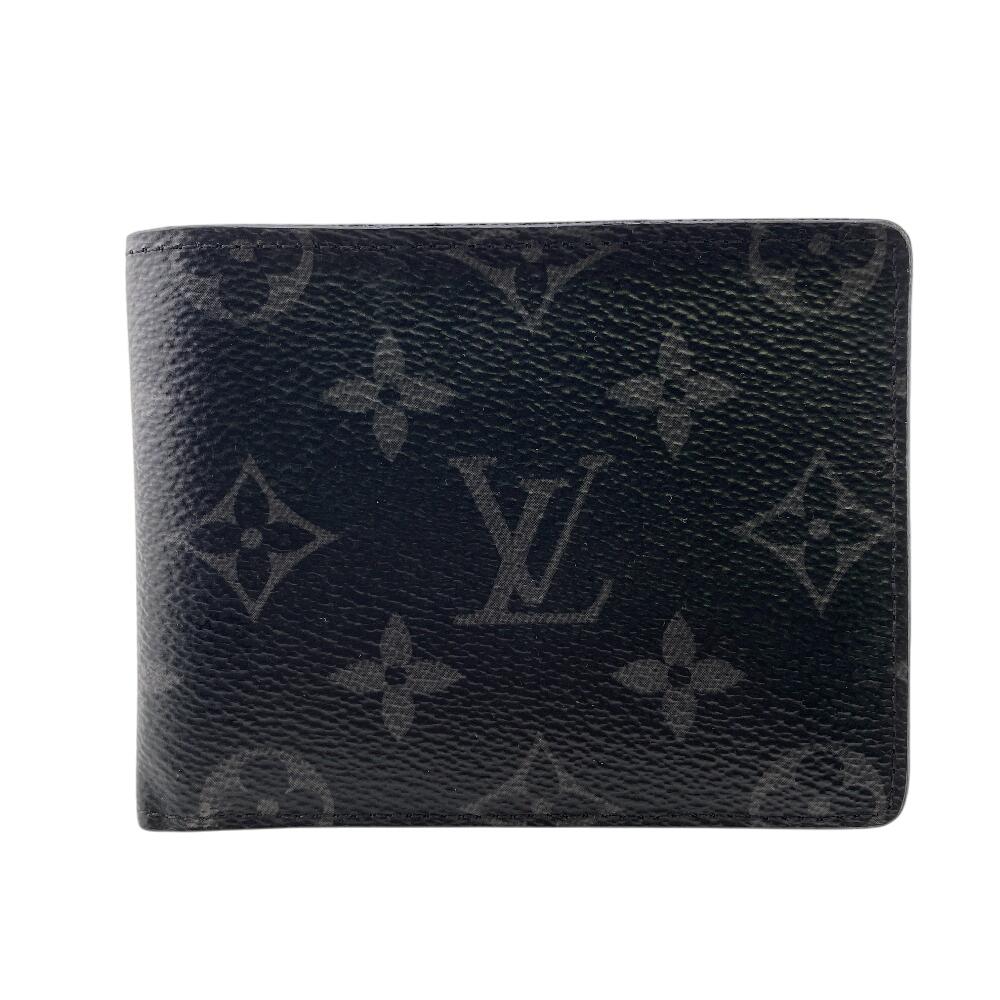 LOUIS VUITTON M62294 Bill Compartment Monogram Eclipse Portefeuille Slender Bifold Wallet black Monogram Eclipse mens Used
