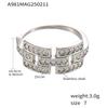 1 Pcs Stainless Steel Ins Style Premium Sense Of Light Luxury Zirconia Ring Female Niche Simple Fashion Geometric Finger Ring