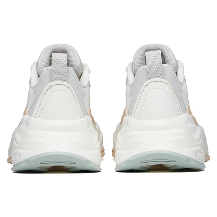 Anta Millennium Cushioning Slip Resistant Abrasion Resistant Low Top Sports Casual Shoes Women's White Gray Brown 122228890-1