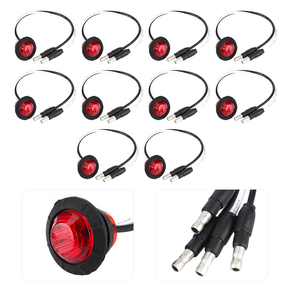 10pcs 3Celsius4in LED Side Marker Light Clearance Lamp with   Terminal 12V for Car Trailer Truck Yacht