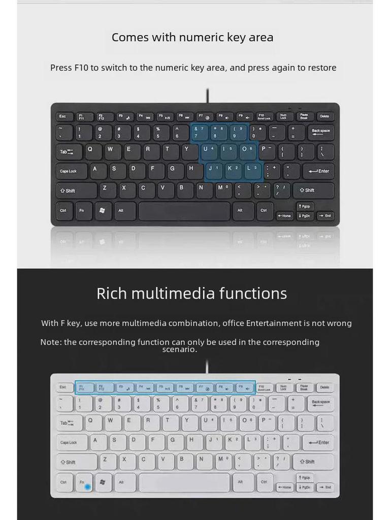 Chocolate Ultra-Thin Wired USB Keyboard & Silent Multi-Function Mouse