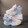 Zapatillas de Running de Malla con Luz para Niñas Labubu - Otoño 2026 Transpirables Suela Blanda Superficie de Cuero Zapatillas Deportivas