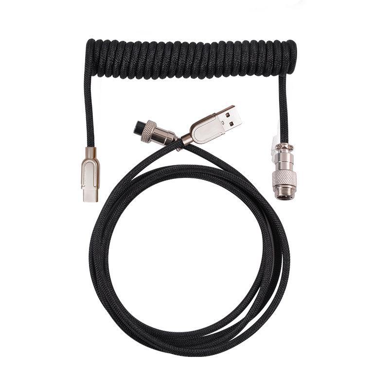 Detachable Mechanical Gaming Keyboard Cable with Aviation Plug and Spring Design
