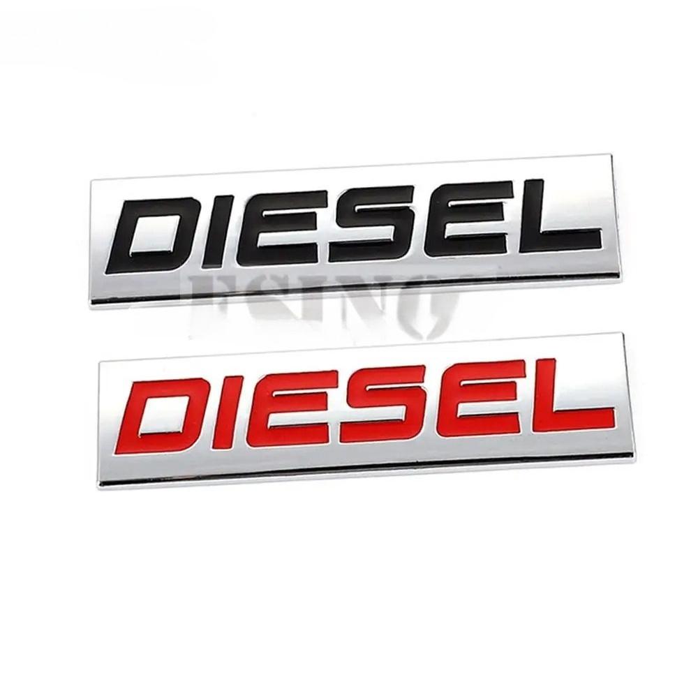 Car Styling 3D Metal Chrome Zinc Alloy Diesel Emblem Universal Diesel Logo Car Badge Body Trunk Fender Adhensive Emblem Auto Accessory