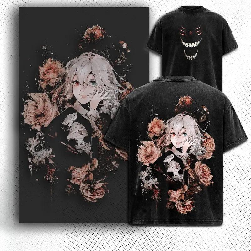 Anime Tokyo Ghoul Eto Sen Takatsuki Graphic T Shirt Men Women Washed Cotton Tshirts Vintage Casual Clothing Harajuku T-shirt