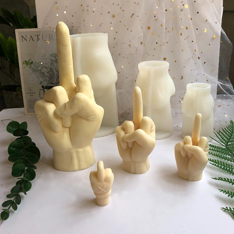 Stampo per Candela Dito Medio Fai da Te per Aromaterapia Creativa e Artigianato in Resina Epossidica