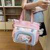 Color Block Shoulder Bag Durable Student Tote Bag Campus Crossbody Bag