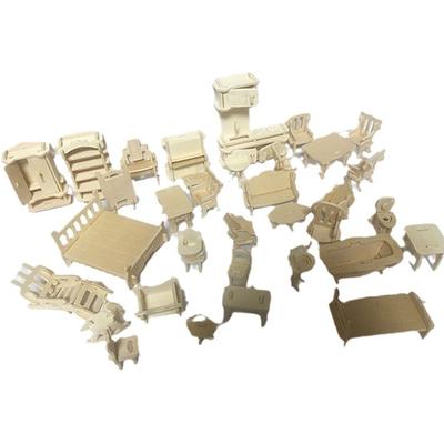 Mini Möbel 34-teiliges Modellset Puppenhaus DIY Simulation Heimdekoration