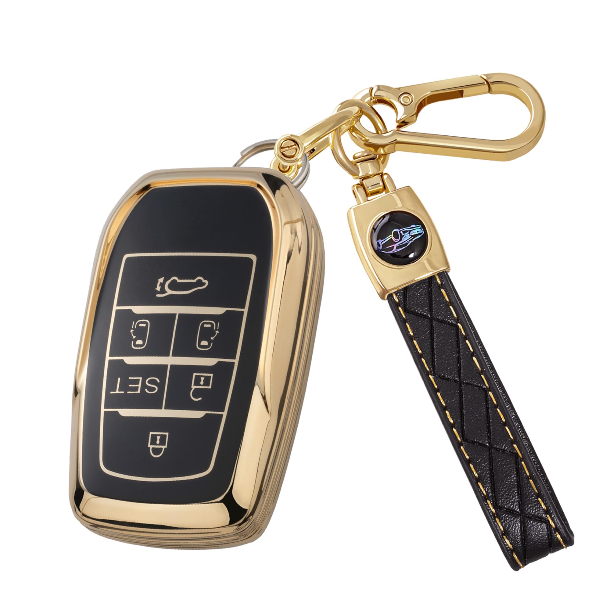 

[Унхоке] Чехол для ключа Alphard, Чехол для ключа RAV4phv поздней 30-й серии, Velfire 30-й серии Smart золотой