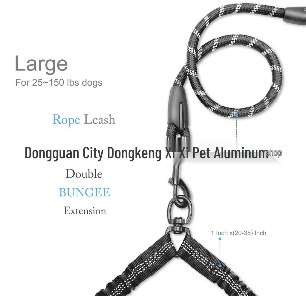 Dual-Head Retractable Luminous Anti-Tangle Dog Leash