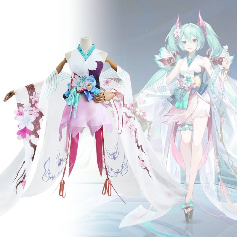 Onmyoji Hatsune Miku Cosplay Costume Cos Outfit Dress Polyester Women Games