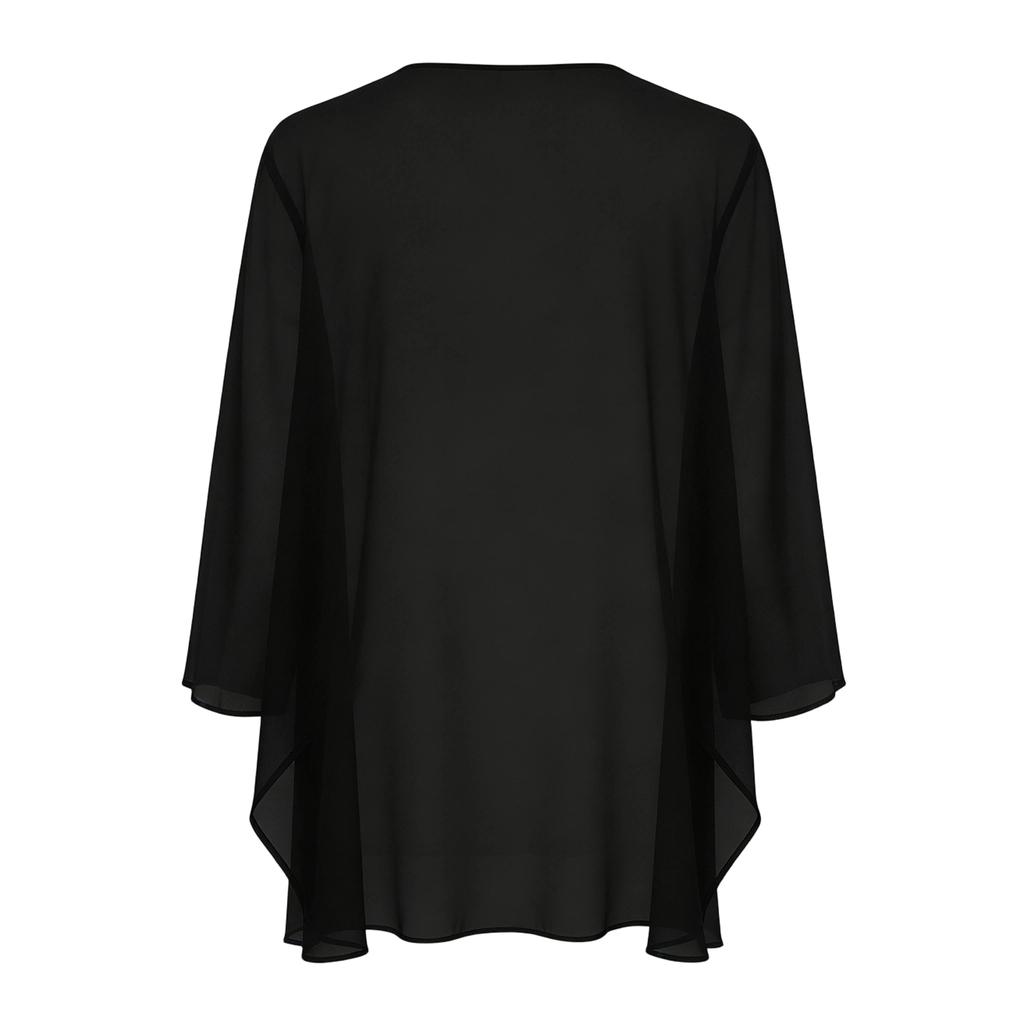 Women Lightweight Chiffon Cardigan Open Front Loose Fit Summer Half Sleeve Casual Outerwear Top for Outdoor