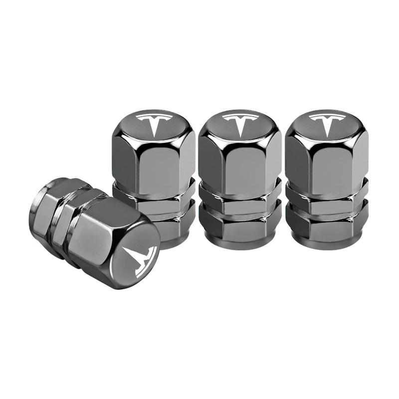 4Pcs Car Tire Valve Cap Tyre Dust Valve Stem Screw Cover Accessories For Tesla Cybertruck Model 3 Y S X Juguete Roadster Bonina