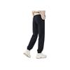 Anta Comfortable Casual Solid Color Long Knit Sports Pants Women bottoms Black 162438306-1
