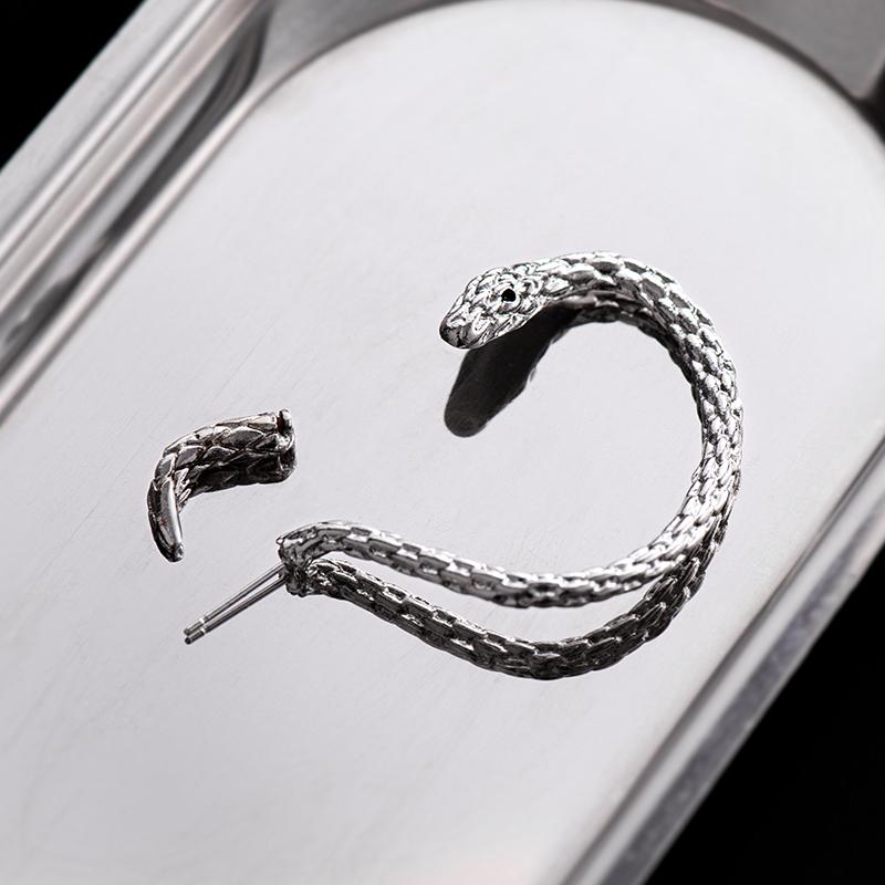 New Punk Twining Snake Shape Earrings Drop For Men and Women Vintage Cuff Earrings for Women Animal Hip Hop Gothic Style Jewelry