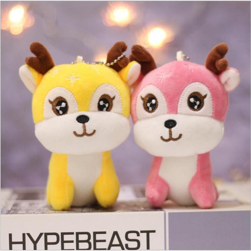 Cute Giraffe Plush Toy Pendant Soft Deer Stuffed Cartoon Animals Doll Baby Kids Toys Christmas Birthday Colorful Gifts 12CM