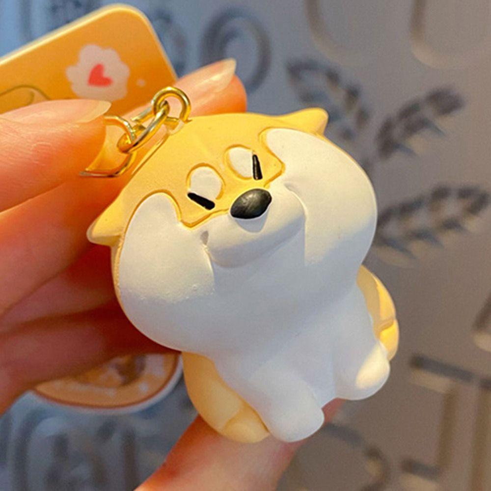 Cute Dog Shiba Inu Dog Keychain Doll Bag Pendant Creative Car Key Ring Students