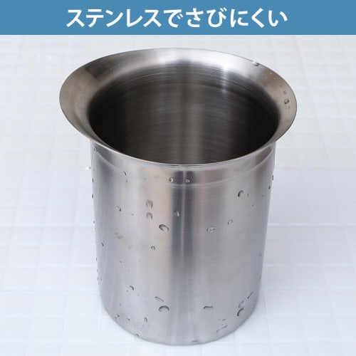 Iris Plaza Kitchen Tool Stand, Silver, 13.6 x 12.2 x 15.6 cm, Stainless Steel, Made in Japan, Tsubame Kitchen Series, TSK-4