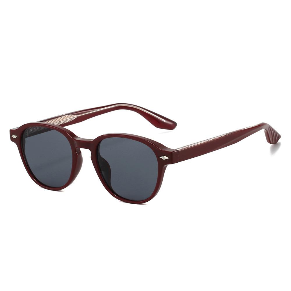 

Vintage Simple Round Men Sunglasses Fashion Rivet Frame High-Quality TR90 Frame Sun Glasses Women Party Travel Outdoor Glasses 1PCS красный