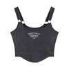 Small Camisole With Bra Pad Undershirt Female Senior Sense Letters Embroidery Thin Inner Slim Outer Wear Spicy Girl Desire Tops