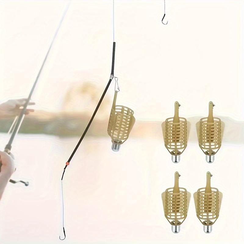 Bait Cage Fishing Feeder Set - Weighted Long Cast Carp Fishing Accessories, No Assembly Required, Non-Electronic