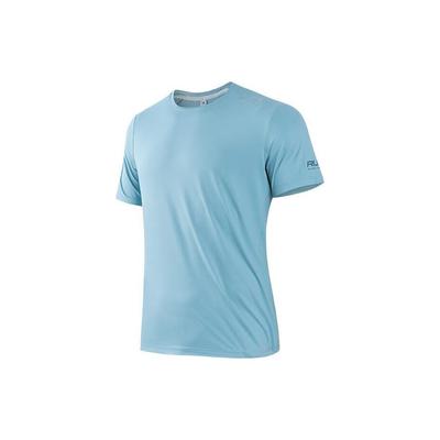 Running Series Logo Round Neck Pullover Short Sleeve T-Shirt Men Tops Sunny-Smoky-Blue 152325117-1
