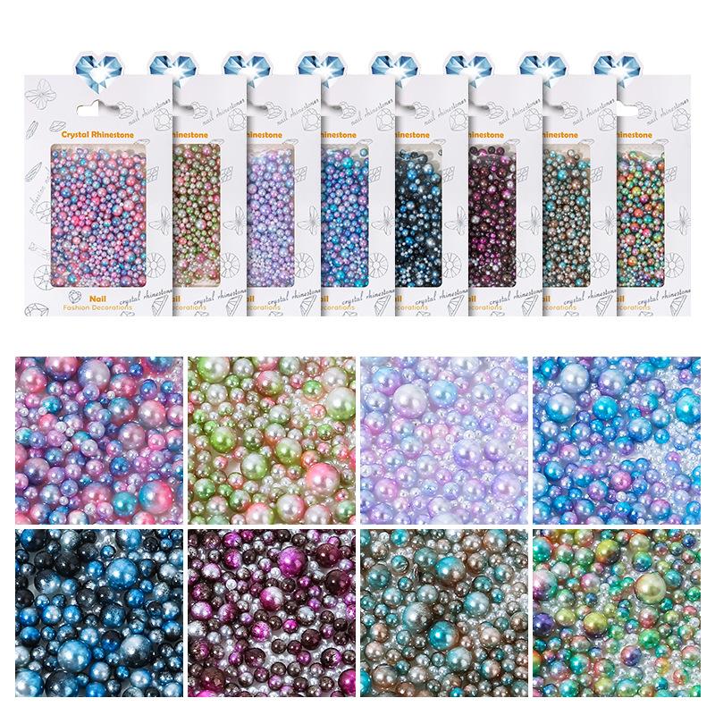 Highlight Symphony Nail Art Pearl Set 1.5-6 Mm Mixed Abs Non-Porous Round Diy Handmade Nail Art Jewelry