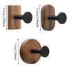 Solid Wood Wall Mount Hook No Drilling Wood Hook Space Saving Suction Cup Hook  Bathroom Storage