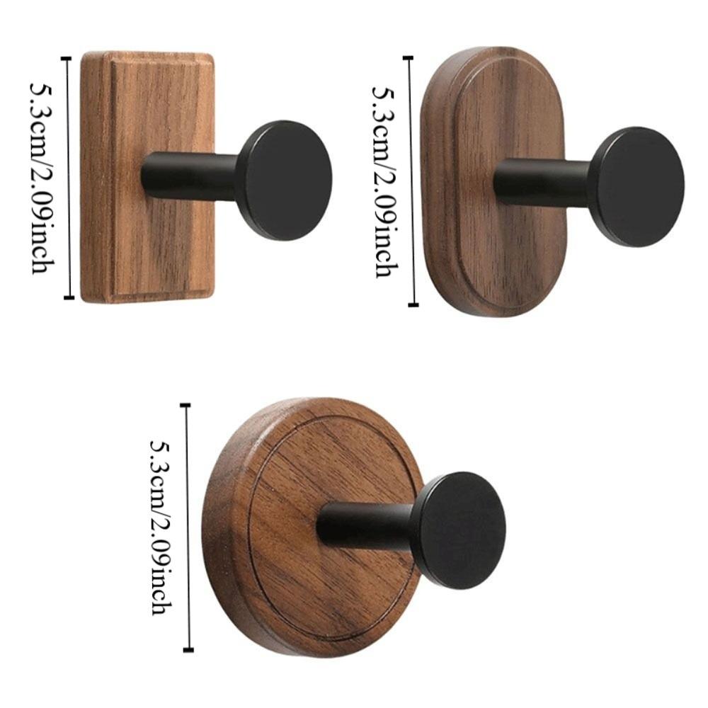 Solid Wood Wall Mount Hook No Drilling Wood Hook Space Saving Suction Cup Hook  Bathroom Storage