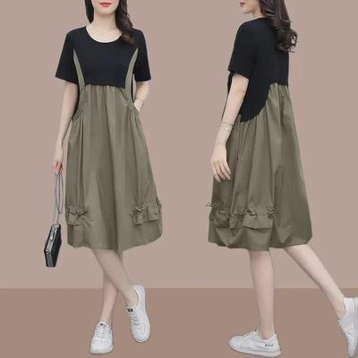 2024 Summer Plus Size Women's Korean Style Dress: Stylish, Age-Reducing, Loose Mid-Length Skirt