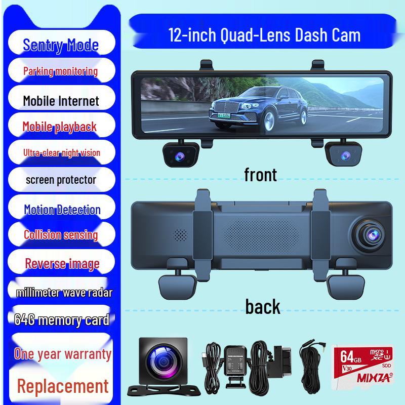 2025 Wireless 360° Dash Cam with Sentinel Mode & 24-Hour Parking Monitoring