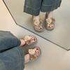 Slope Heel Cool Slippers Women's Summer Outer Wear 2025 New Thick Bottom Height Increase Small Man with Skirt Seaside Vacation One-word