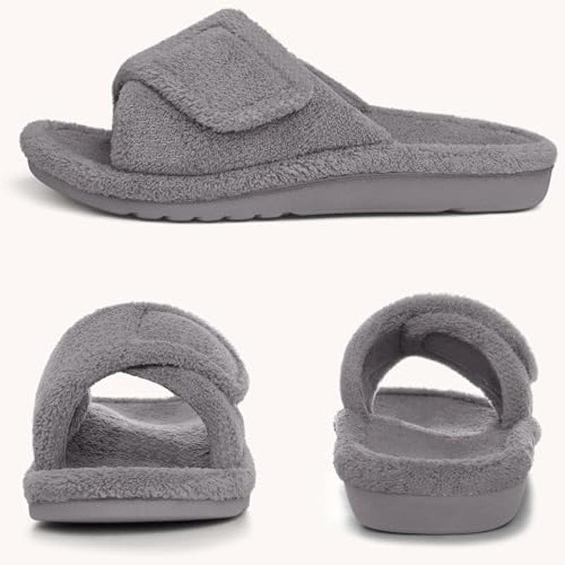 Pantoufles d'hiver Litfun en polaire corail pour femmes avec soutien de la voûte plantaire, pantoufles orthopédiques chaudes et confortables à fourrure, antidérapantes pour fasciite plantaire