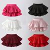 School Girls Dance Layered Tutu Skirt Elastic Waist Pleated Skirt Kids Performance Daily Wear Casual Party Outfit Ruffle Skirts