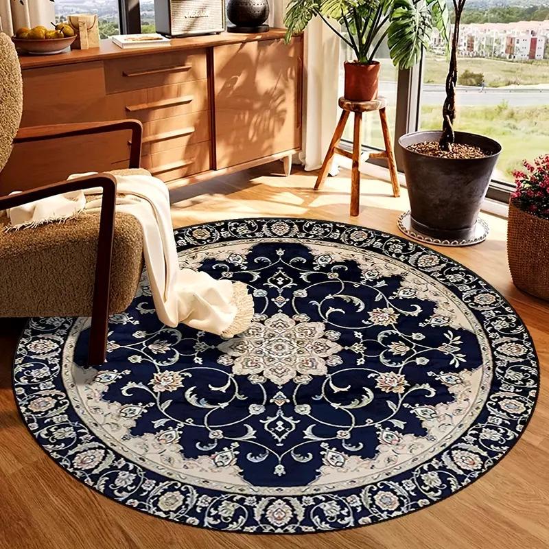 Ethnic Style Round Floor Mat Mandala Living Room Coffee Table Blanket Home Bedroom Bedside Blanket Hotel Guesthouse Carpet
