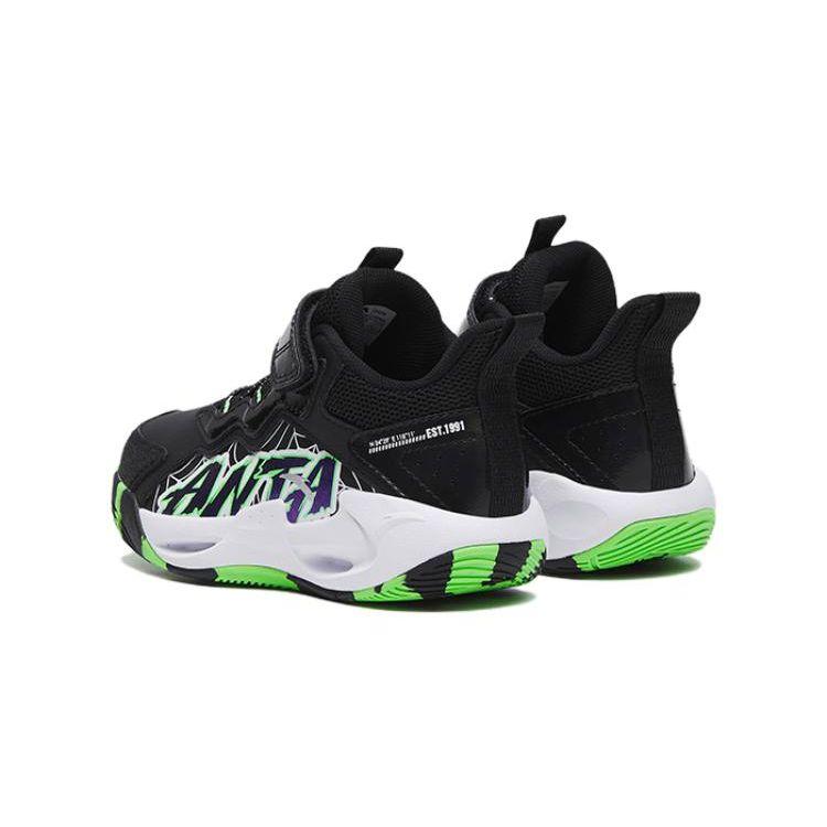 Anta Antiskid Wear Resistant Sports Casual Shoes Kids Sneakers Black Green 312319951-1