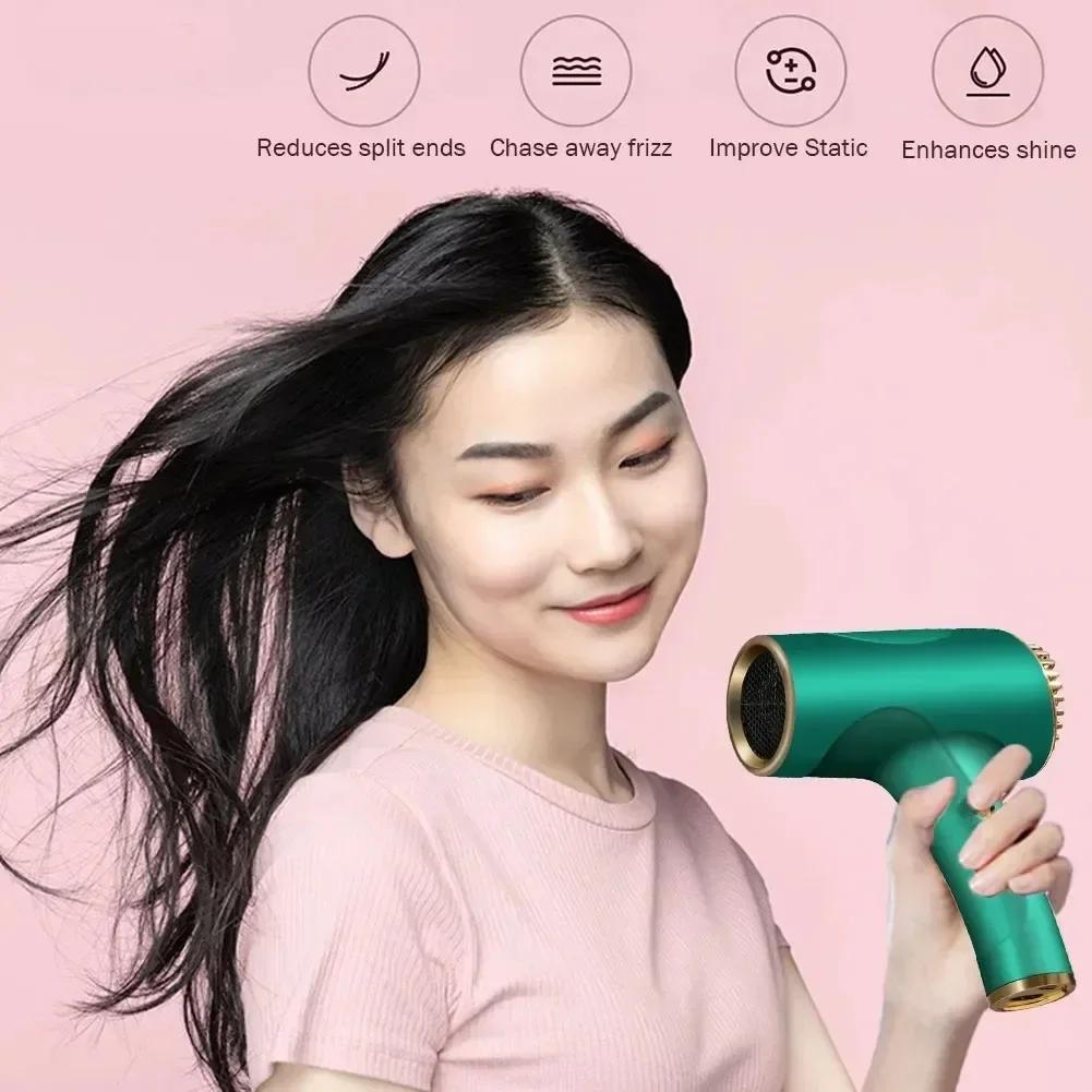Portable Mini Hair Dryer 2600mAh USB Rechargeable Strong Wind High Speed Wireless Anion Handy Blow Dryer For Travel/Ourdoor
