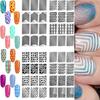 3 Sheet Nail Art Transfer Stickers 3D Design French Manicure Tips Decal Tool